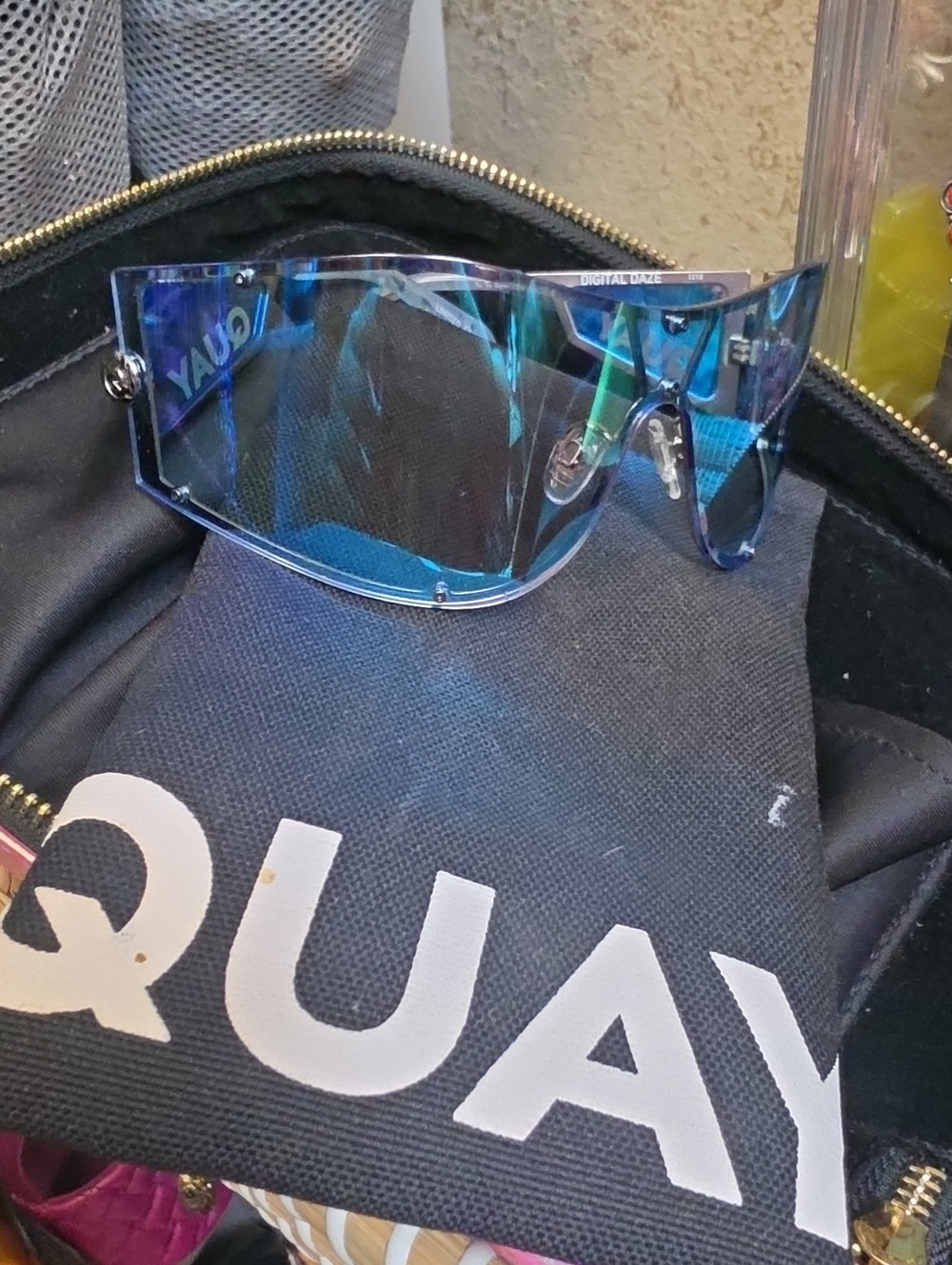 Quay Australia Blue Shield Visor Sunglasses